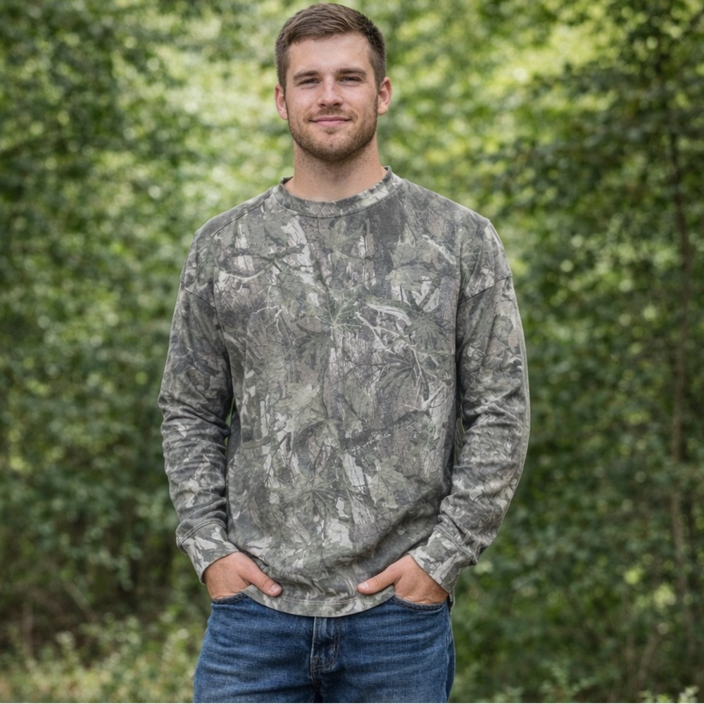 Men's Woodland Camo Long Sleeve Shirt